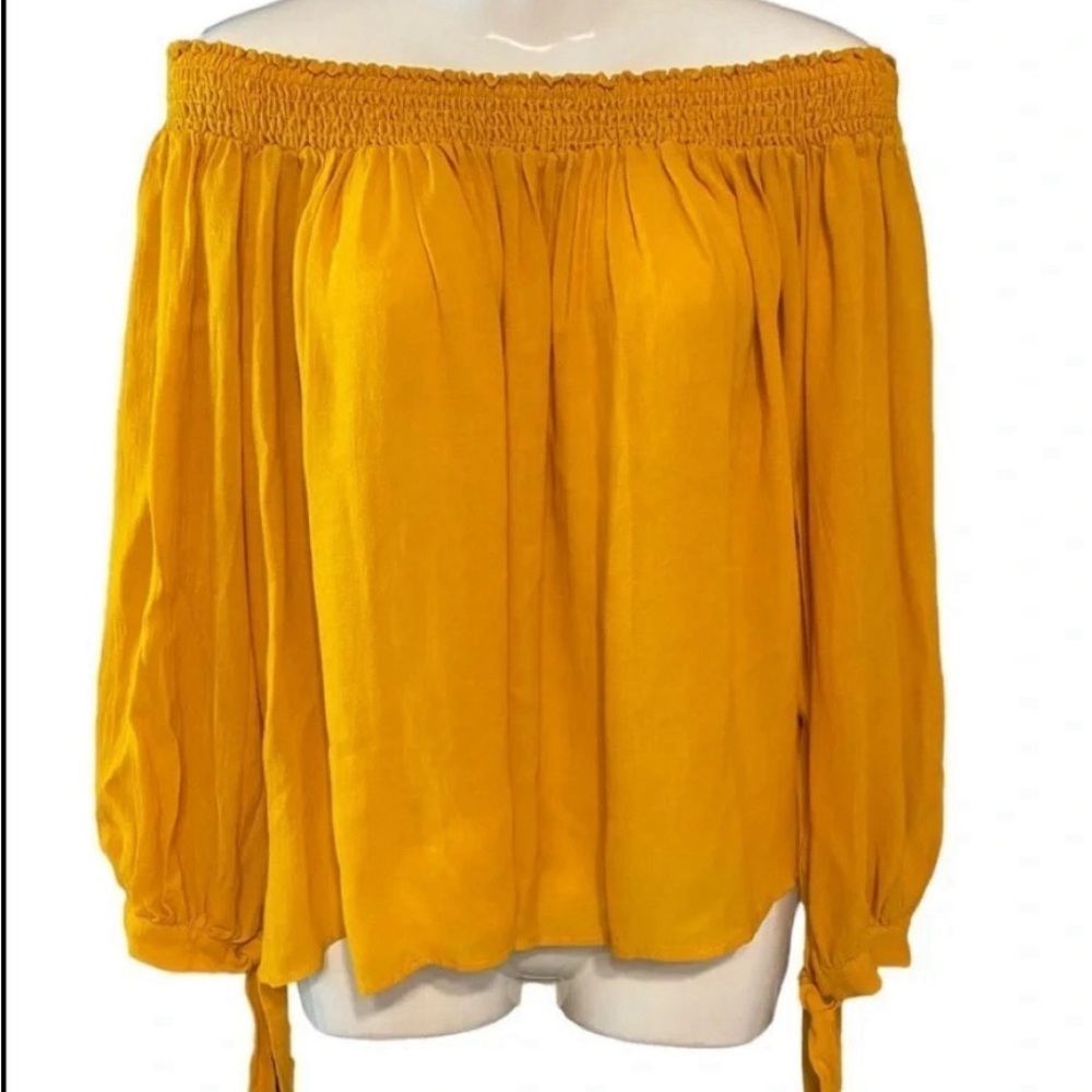 Free People Off-Shoulder Yellow Top